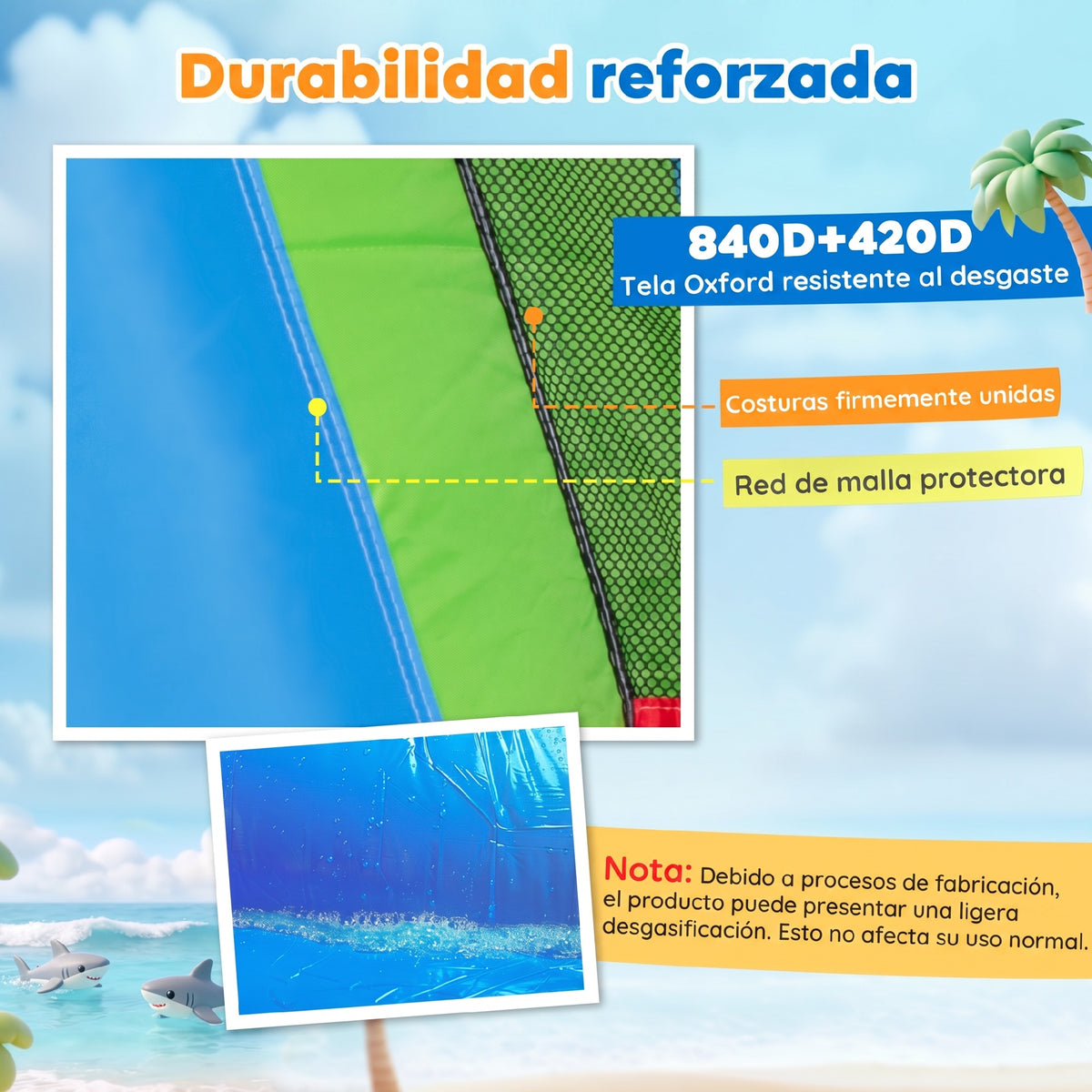 Outsunny Castillo Hinchable Para Niños Con Piscina 390x300x197 Cm Multicolor_5