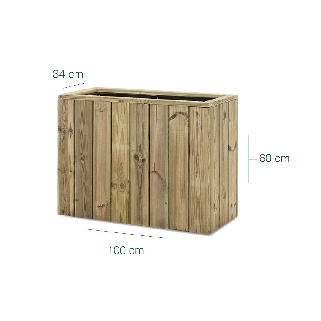 Jardinera De Madera Para Exterior Atrium Hortalia 100x34x60 Cm_5