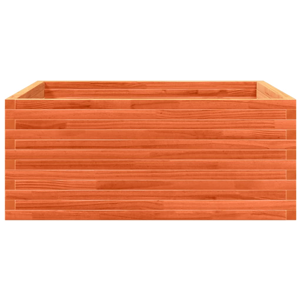 Jardinera De Madera Maciza De Pino Marrón Cera 110x110x46 Cm_5