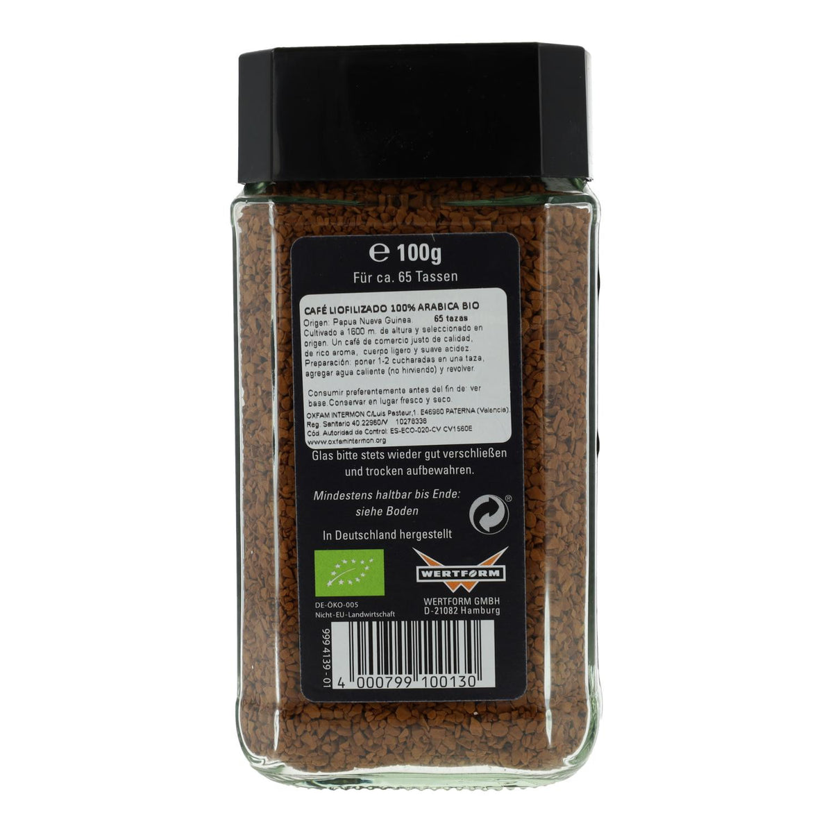 Café Comercio Justo Liofilizado Arabica BIO Mount Hagen 100g