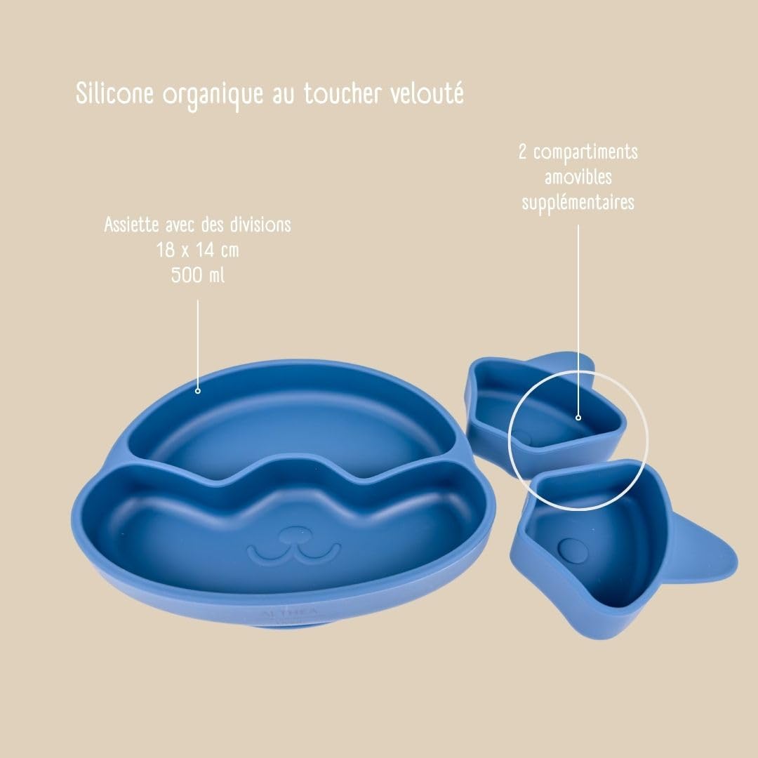 Plato Con Divisiones Extraíbles Y Forma De Perrito - Azul Marino._5