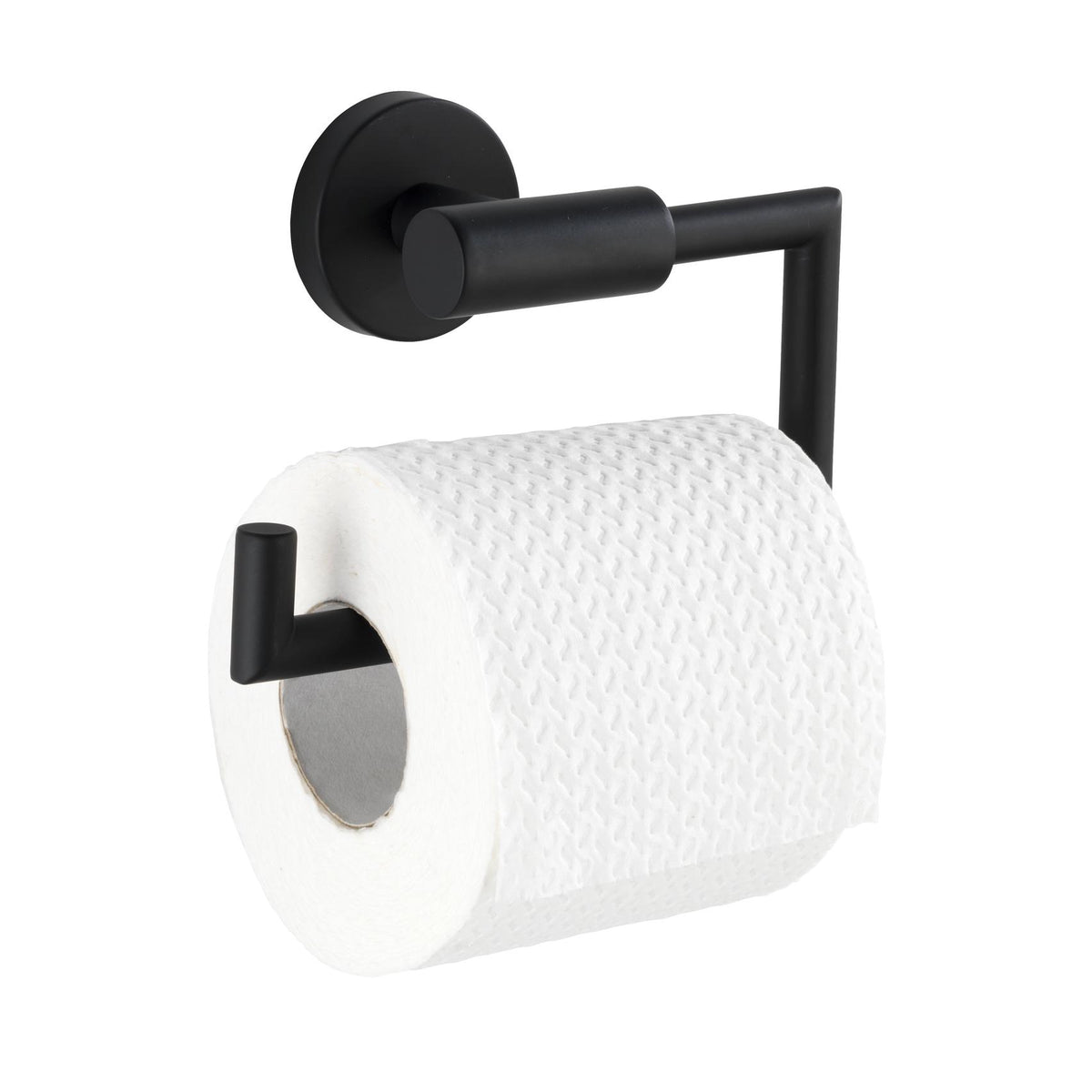 Portarrollos sin tapa de acero inoxidable Bosio negro mate Wenko
