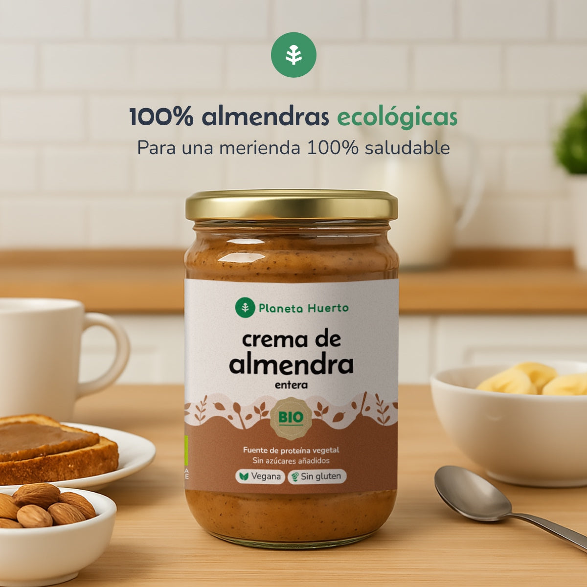 Pack 9x Crema de Almendras Enteras ECO Planeta Huerto 350 g