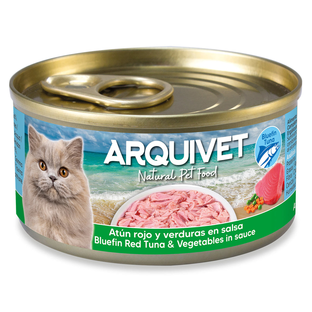 Atún rojo y verduras en salsa Arquivet 80 g Comida húmeda para gatos