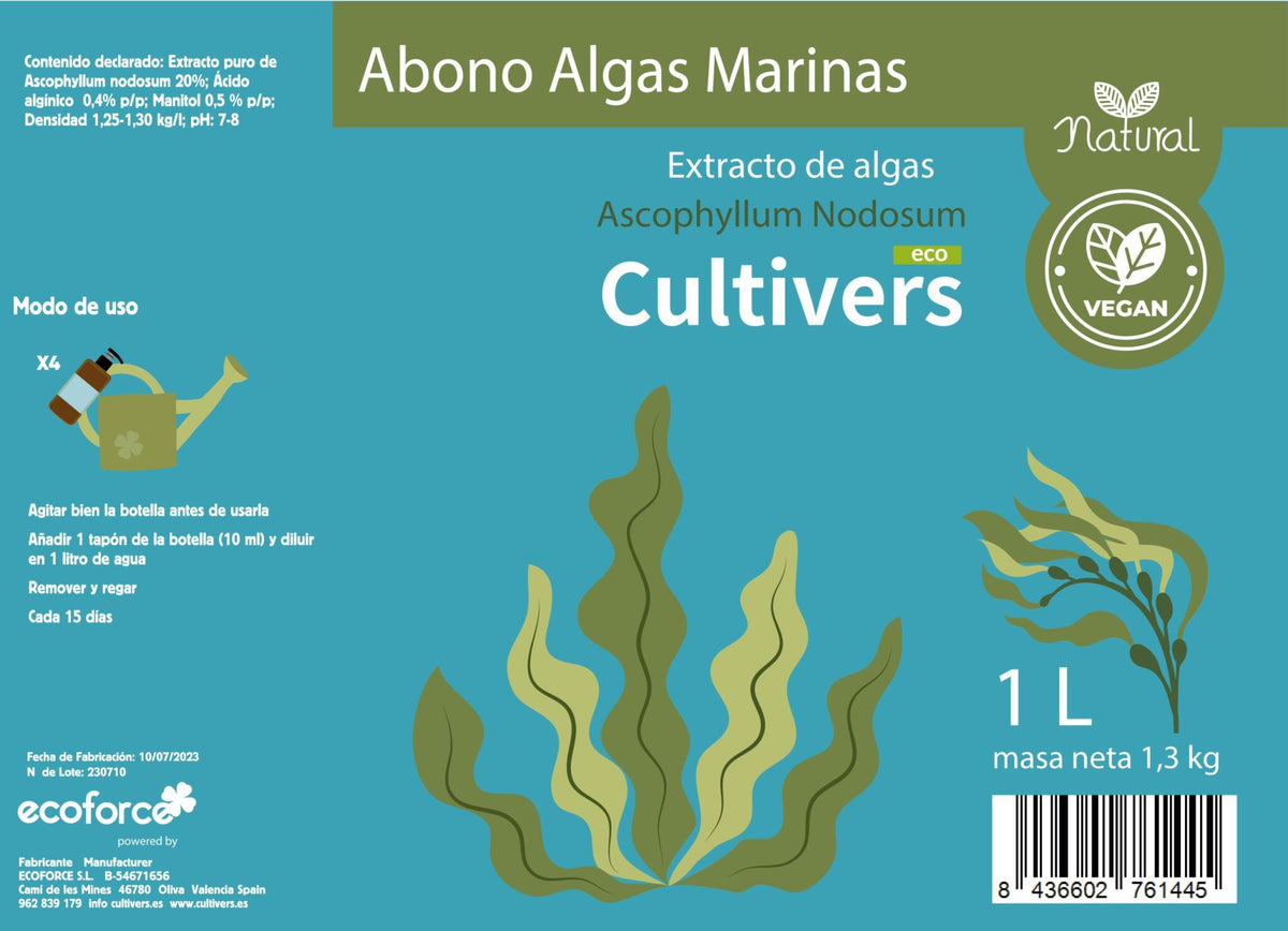 Cultivers Abono Algas Marinas 500 Ml 100% Natural. Estimulador De Raíces, Potenciador De Cultivos Y Recuperador Ante…_3