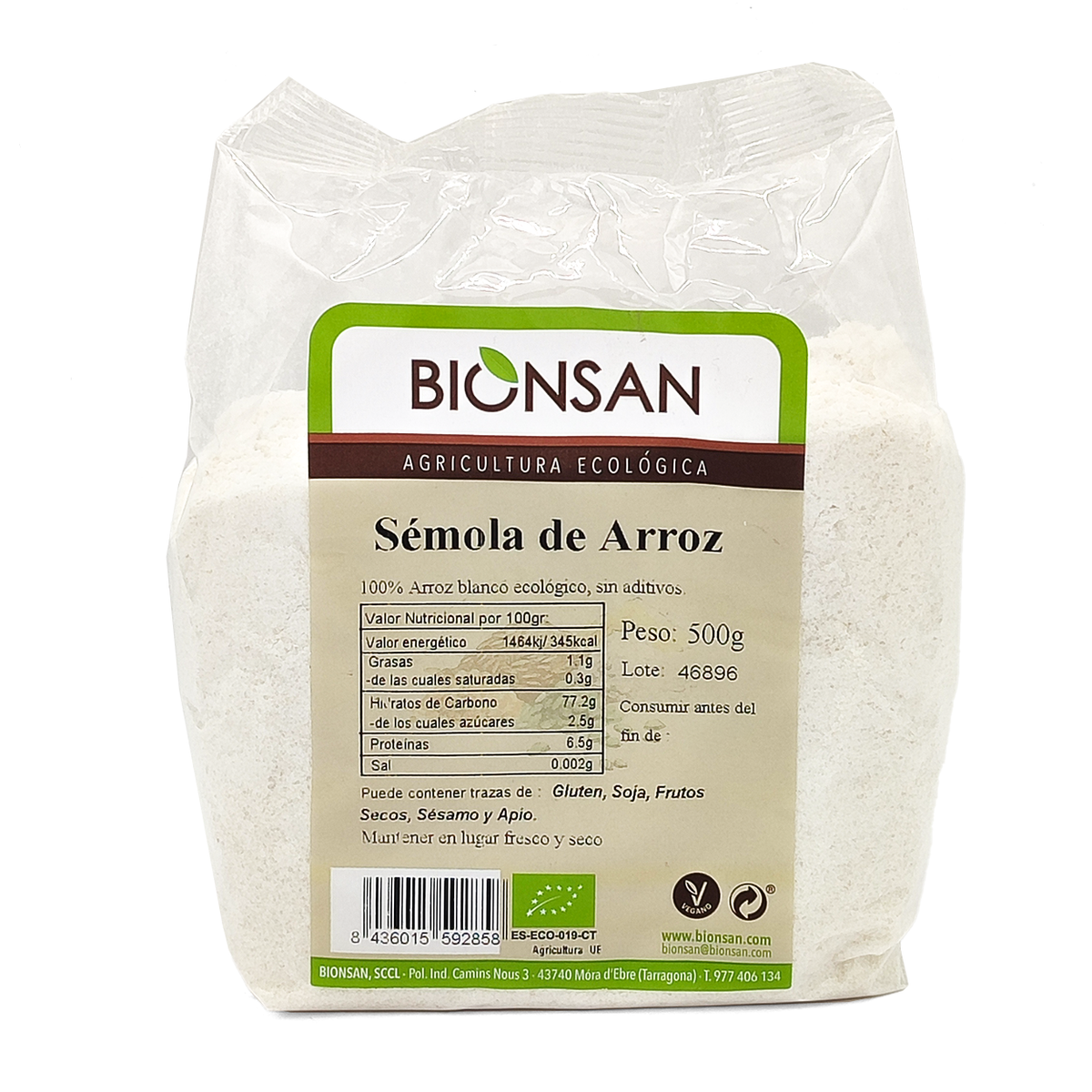 Sémola De Arroz Blanco Eco Bionsan 500g_0