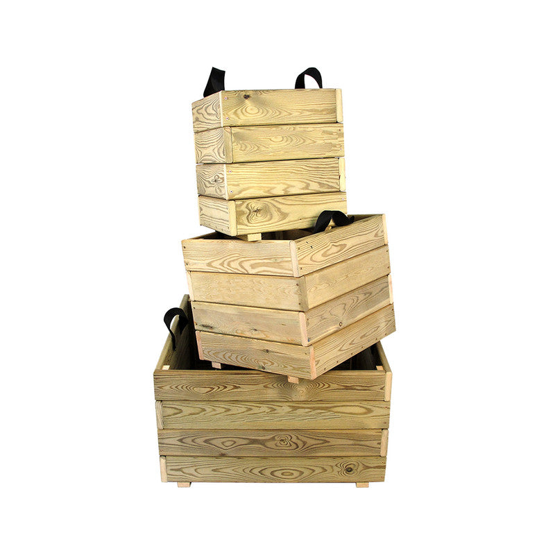 Jardinera Cuadrada De Madera Tratada Para Exterior Pun Hortalia 60x60x40 Cm_5