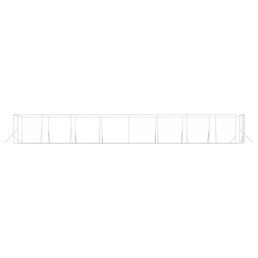 Perrera De Exterior Acero Galvanizado Plateado 4x16x2 M_5