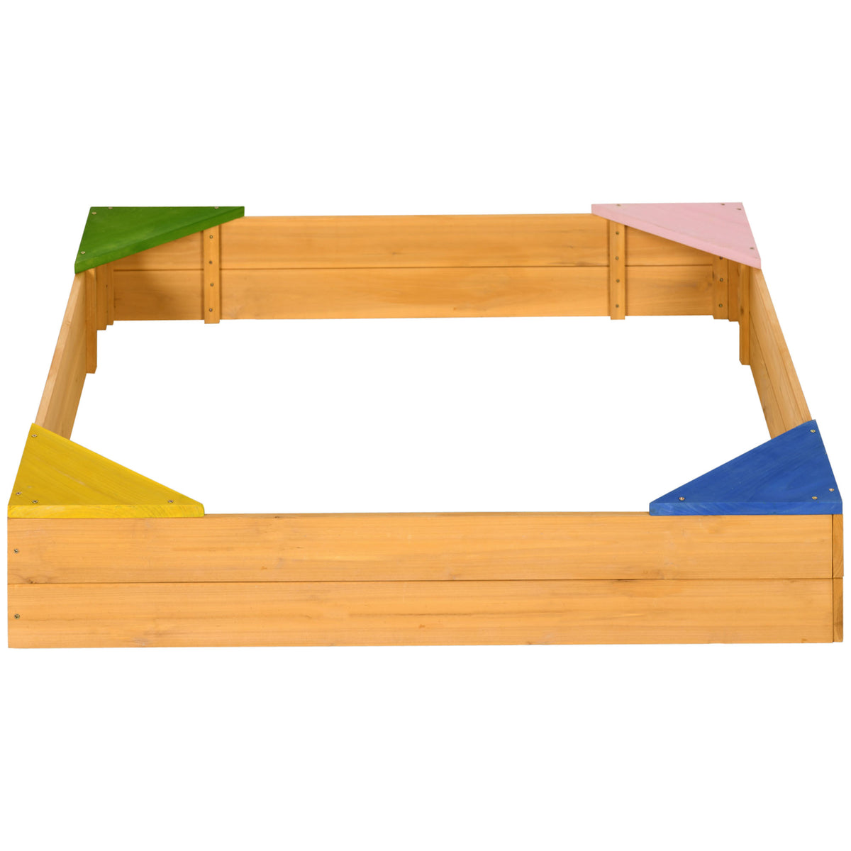 Outsunny Arenero Infantil De Madera Con Tela No Tejida 109x109x19,8 Cm Natural_5
