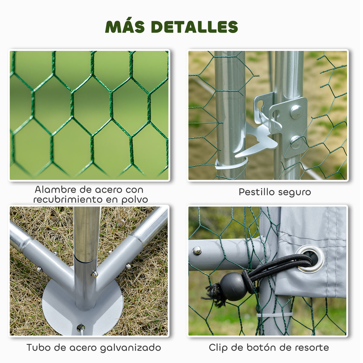 Pawhut Gallinero Para Exterior Grande 5,1x3x1,9 M 15,3 M² Con Cubierta Cerradura_5