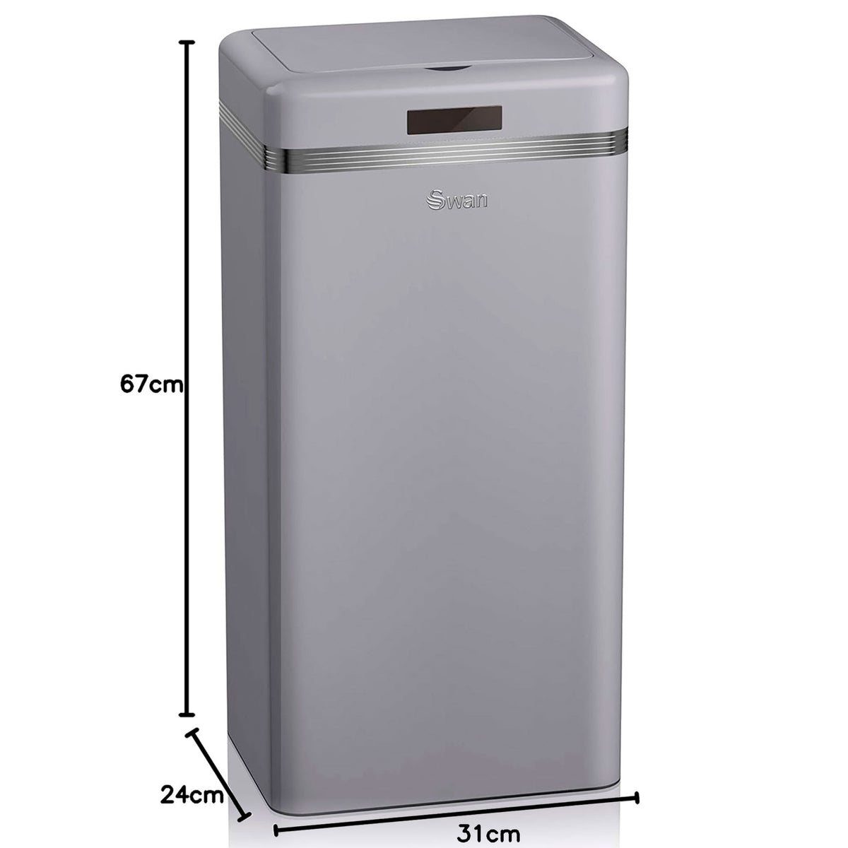 Swan Cubo De Basura Cocina Automático, Sensor De Movimiento, 45l, Metálico, Papelera Reciclaje, Swka4500grneu, Gris_5