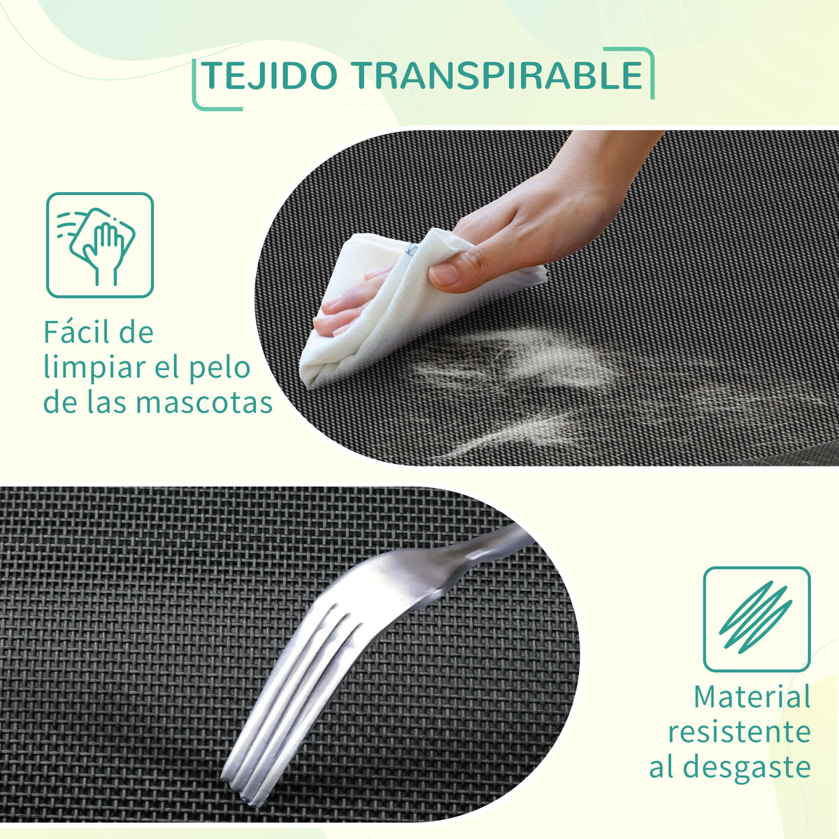 Pawhut Cama Elevada Para Mascota Cama Perro Para Dormir Viajar Exterior_5