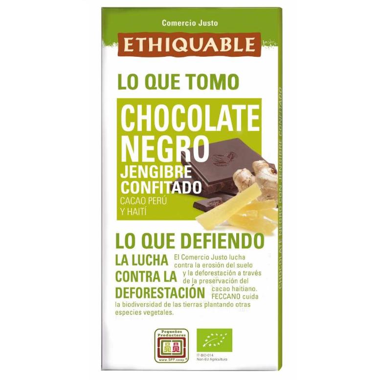 Chocolate Negro con Jengibre confitado BIO Ethiquable 100 g