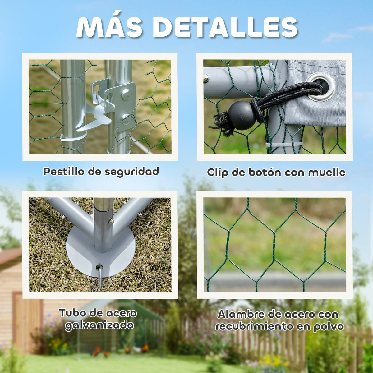 Pawhut Gallinero Para Exterior 3x1,7x1,9 M Con Cubierta Anti-uv E Impermeable_5