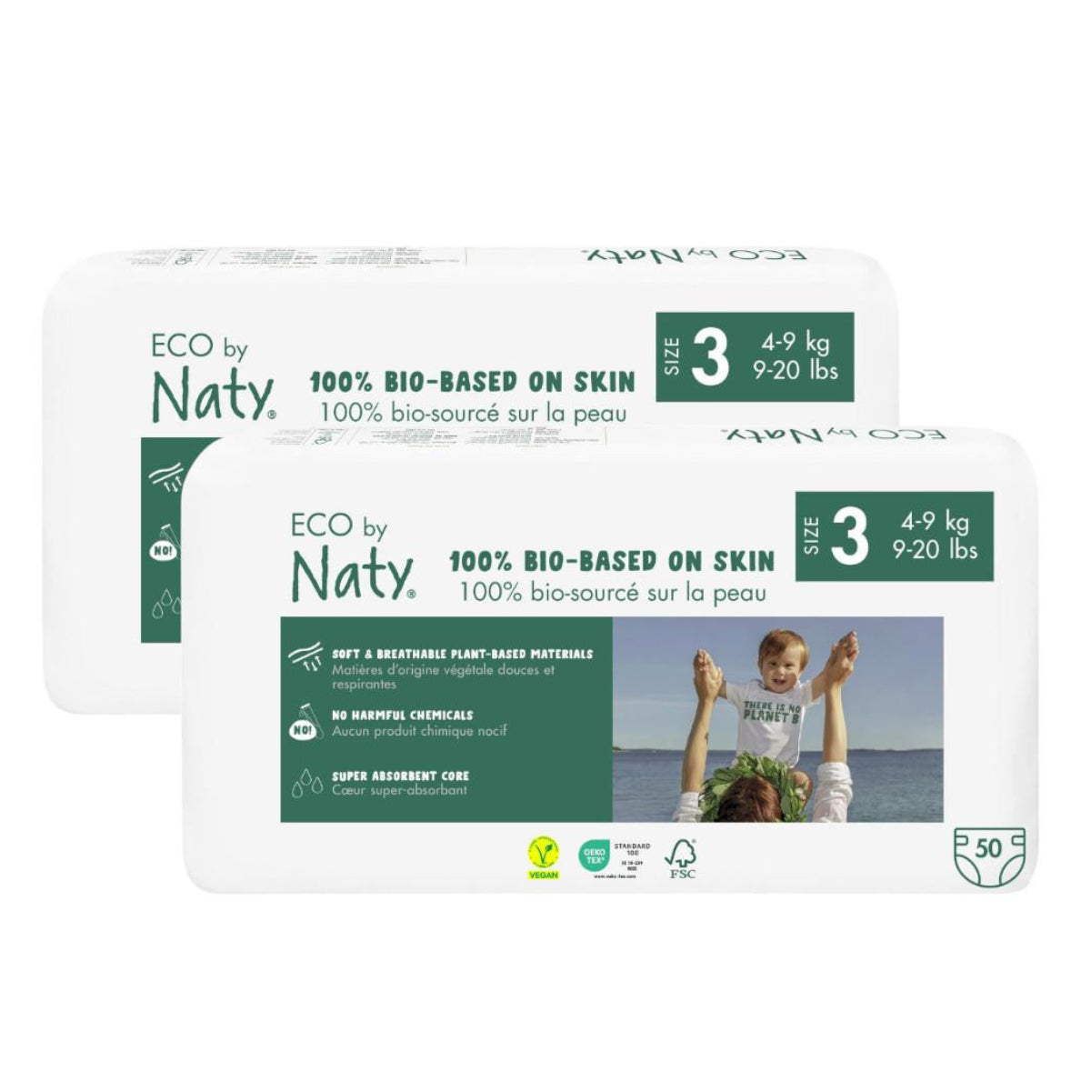 Pack Pañales Talla Nº 3 (4-9kg) Naty 100 uds