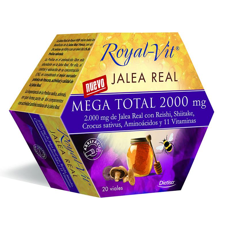 Jalea Real Royal Vit Mega Total con reishi y shiitake 20 viales