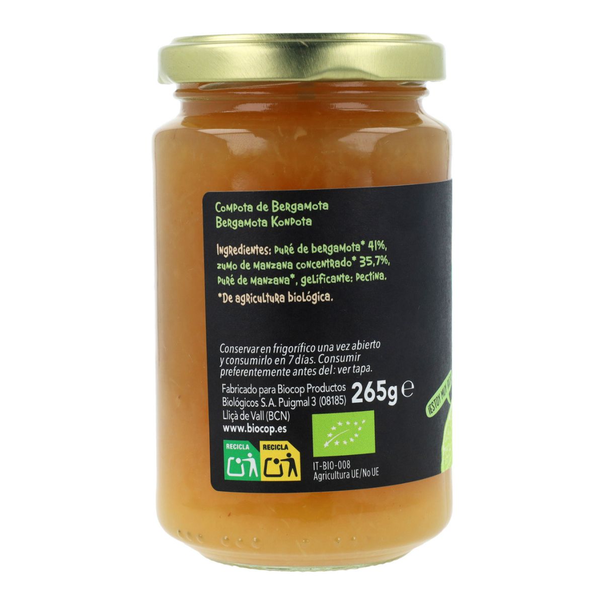 Compota de Bergamota Biocop 265g