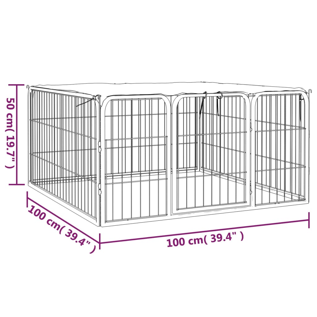 Corral Para Perros 4 Paneles Acero Con Recubrimiento En Polvo_5