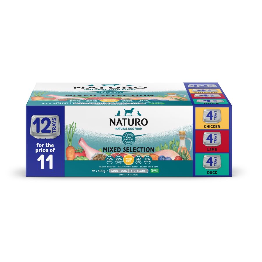 Naturo Comida Humeda Perro Con Arroz Multipack 400g X 12 Tarrinas_0