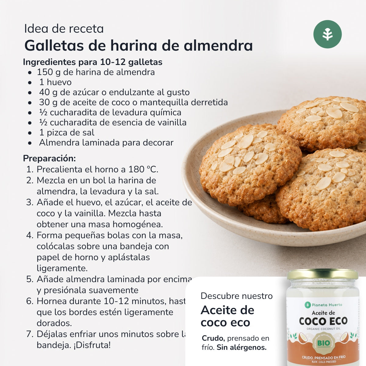 Harina desgrasada de almendra ECO Planeta Huerto 250 g