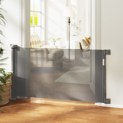 Pawhut Barrera De Seguridad Para Perros Retráctil 0-136 Cm Para Escaleras_1