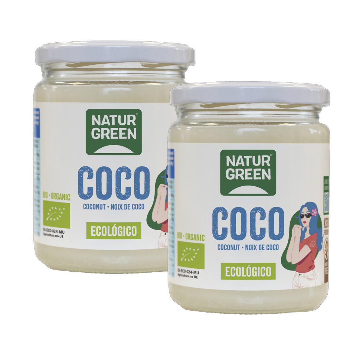 Pack 2 uds Grasa de Coco Bio NaturGreen 400 g