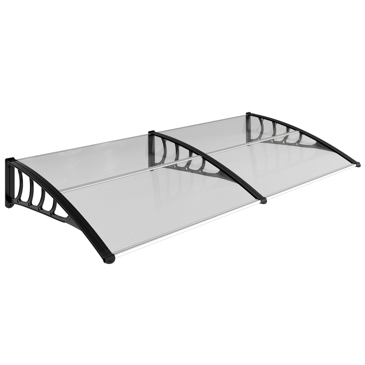 Marquesina Exterior Policarbonato Outsunny 200x96x27 Cm Transparente_0