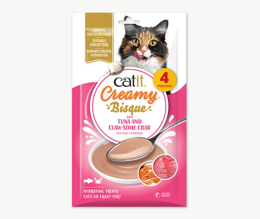 Sopa Cremosa para Gatos Creamy Bisque Atún y Cangrejo Catit 4 x 40 g