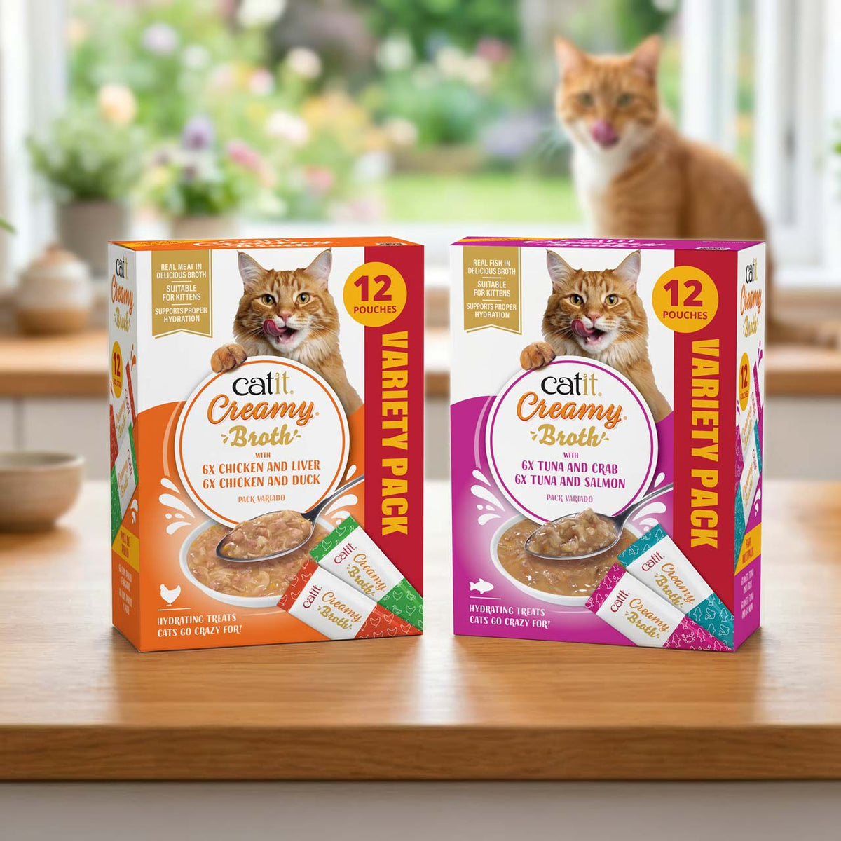 Caldo Cremoso para Gatos Creamy Broth Pack Variado Catit 12 x 40 g