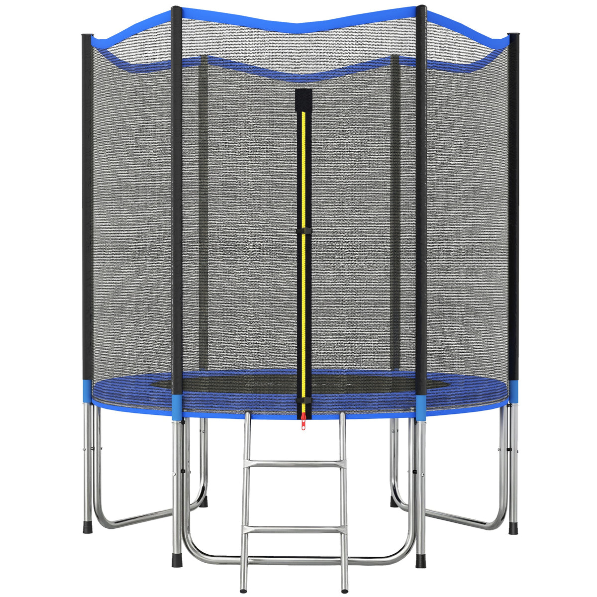 Sportnow Cama Elástica Niños Exterior Ø183 Cm Con Red De Seguridad Escalera Azul_0