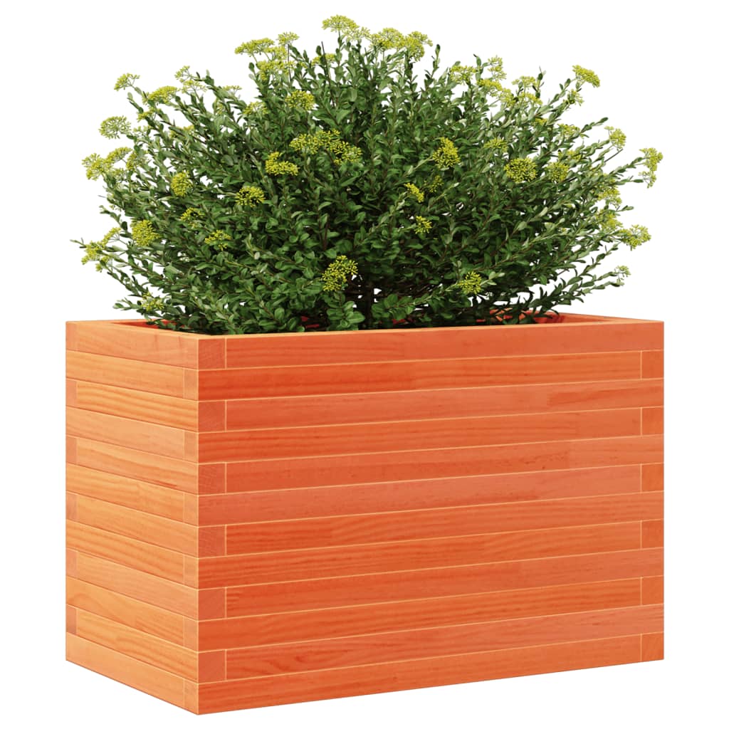 Jardinera De Madera Maciza De Pino Marrón Cera 70x40x46 Cm_3