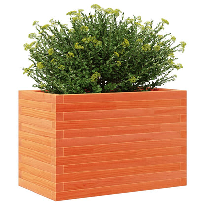 Jardinera De Madera Maciza De Pino Marrón Cera 70x40x46 Cm_3