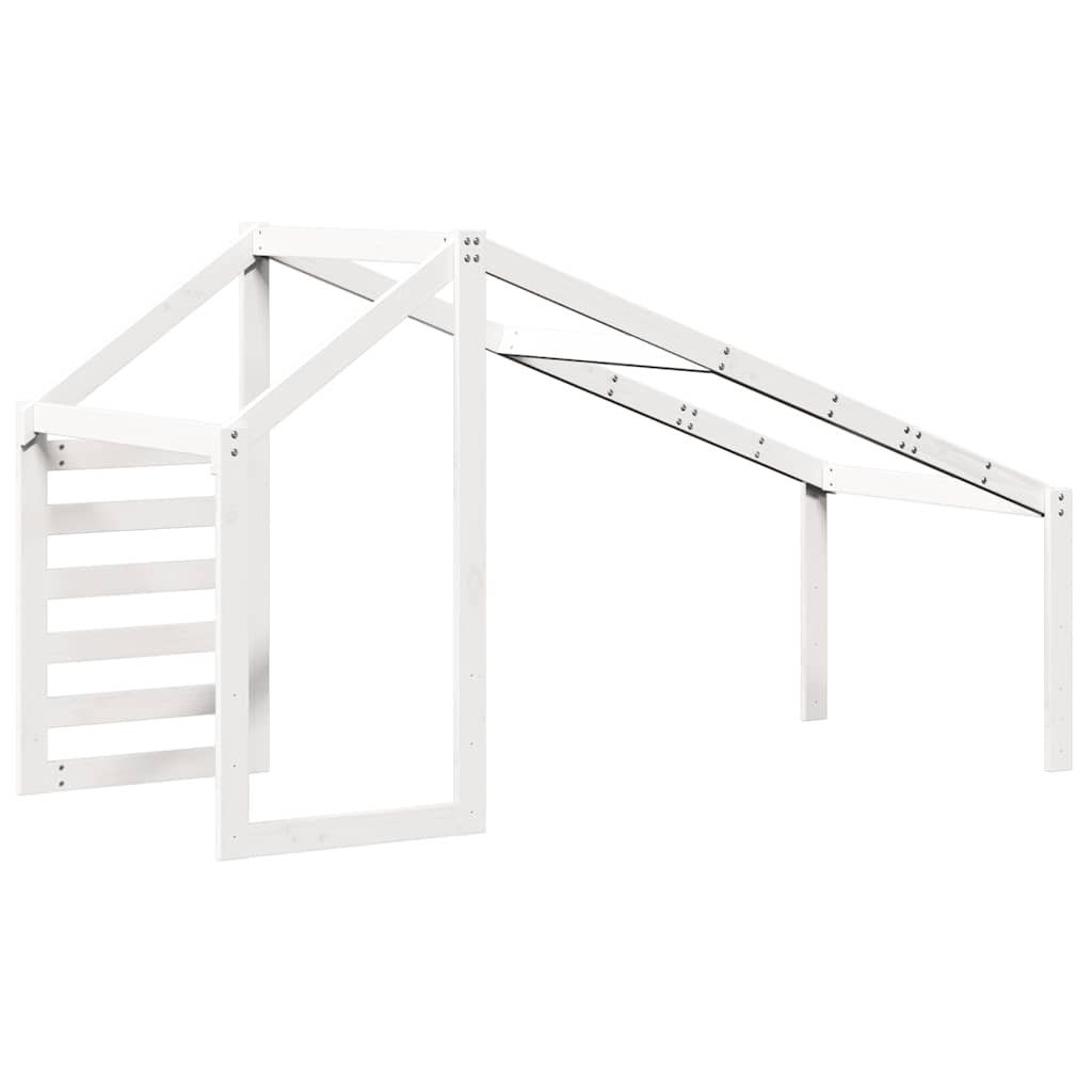 Techo De Cama Infantil Madera Maciza Pino Blanco 198x87x113 Cm_5