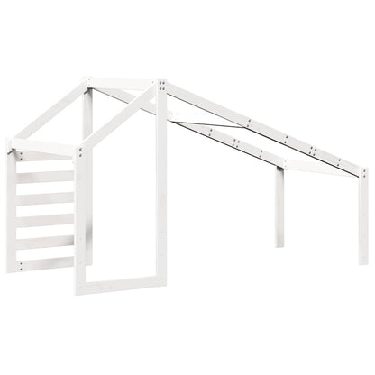 Techo De Cama Infantil Madera Maciza Pino Blanco 198x87x113 Cm_5