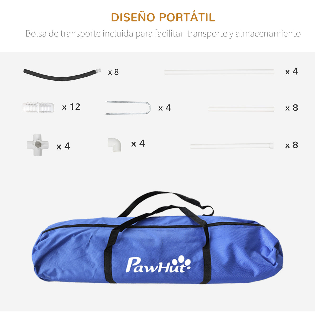 Pawhut Set De Entrenamiento De Agilidad Para Perros De 4 Piezas 89x69x99cm Negro_5