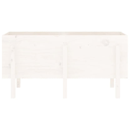 Arriate Elevado De Jardín Madera Maciza Pino Blanco 121x50x57cm_4