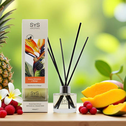 Ambientador Mikado Frutos Silvestres y Mango Botanical SYS Aromas 100 ml | Afrutado y Tropical | Sin Alcohol_1
