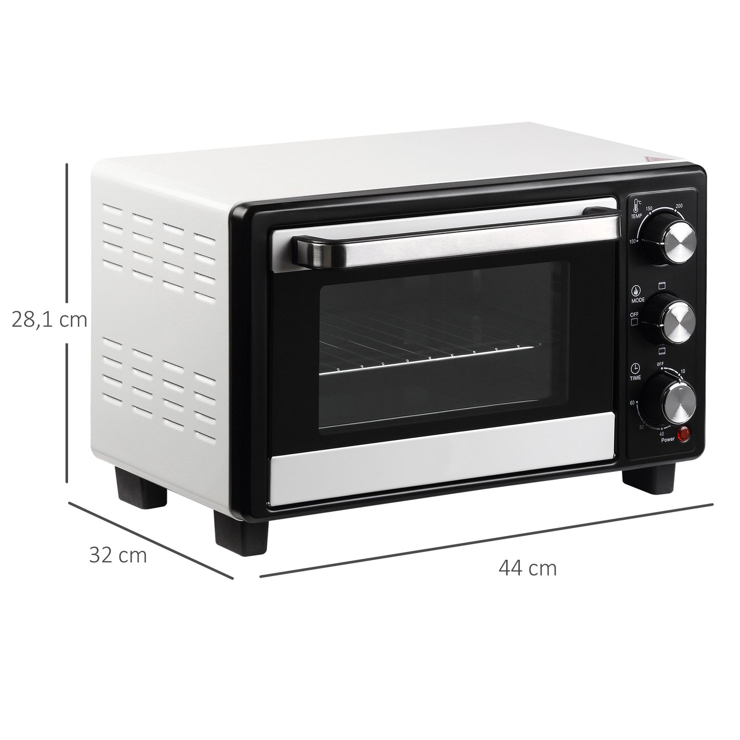 Homcom Horno Eléctrico De Sobremesa 16l 1400w Con 3 Modos De Calor Y Termostato_2