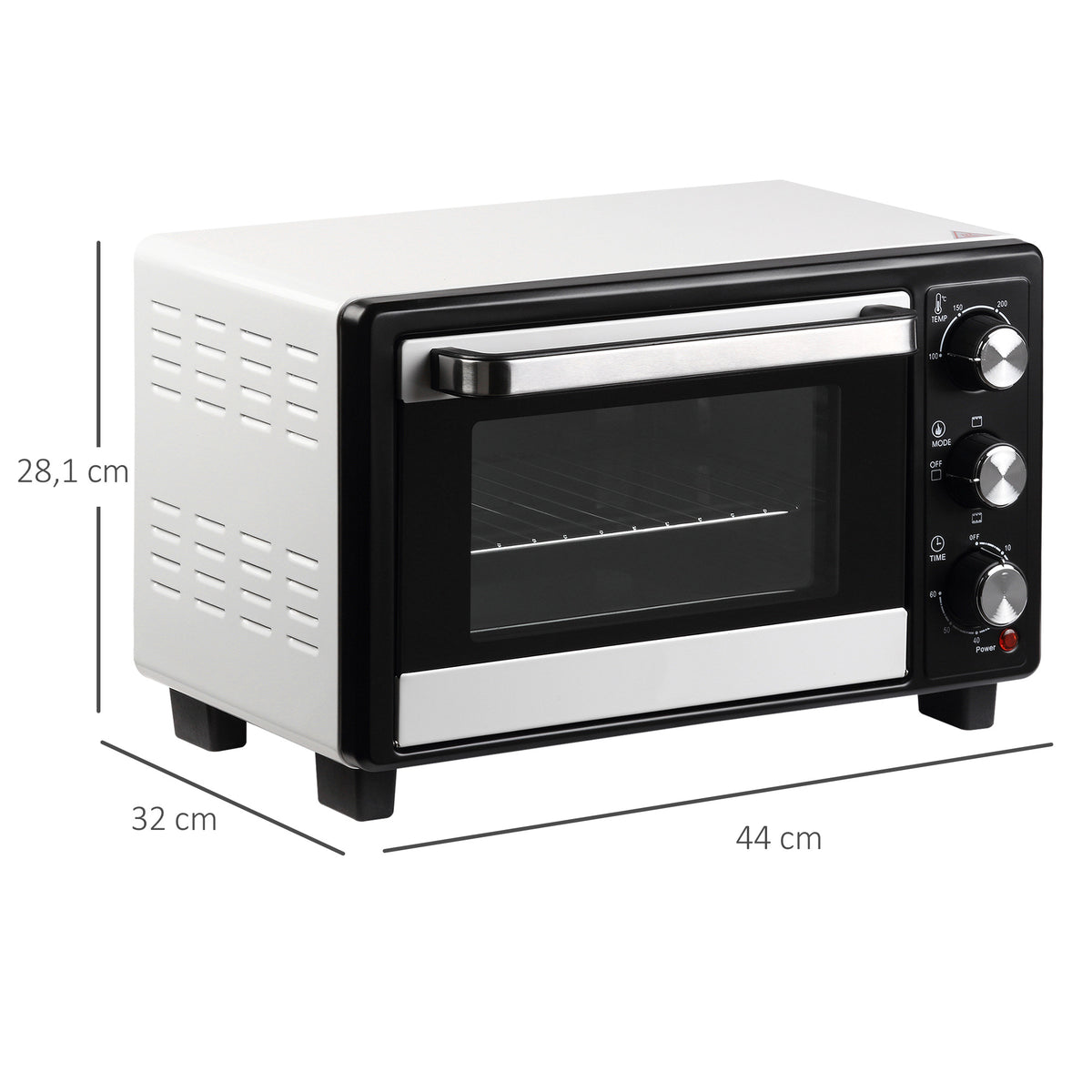 Homcom Horno Eléctrico De Sobremesa 16l 1400w Con 3 Modos De Calor Y Termostato_2