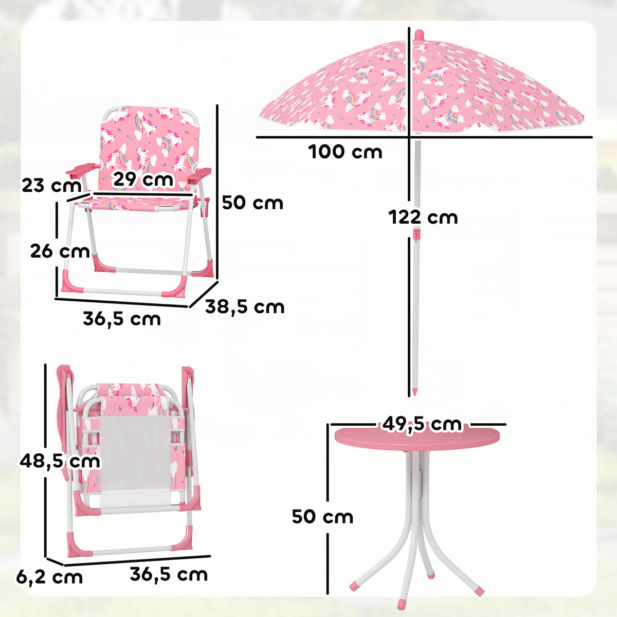 Aiyaplay Conjunto De Mesa Y Sillas Infantil De Jardín De 4 Piezas Rosa_2