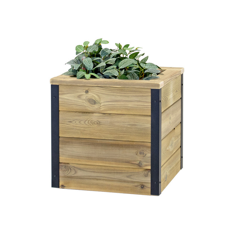 Jardinera Con Autorriego De Madera Nidum Interior Y Exterior Hortalia 40x40x40 Cm_0