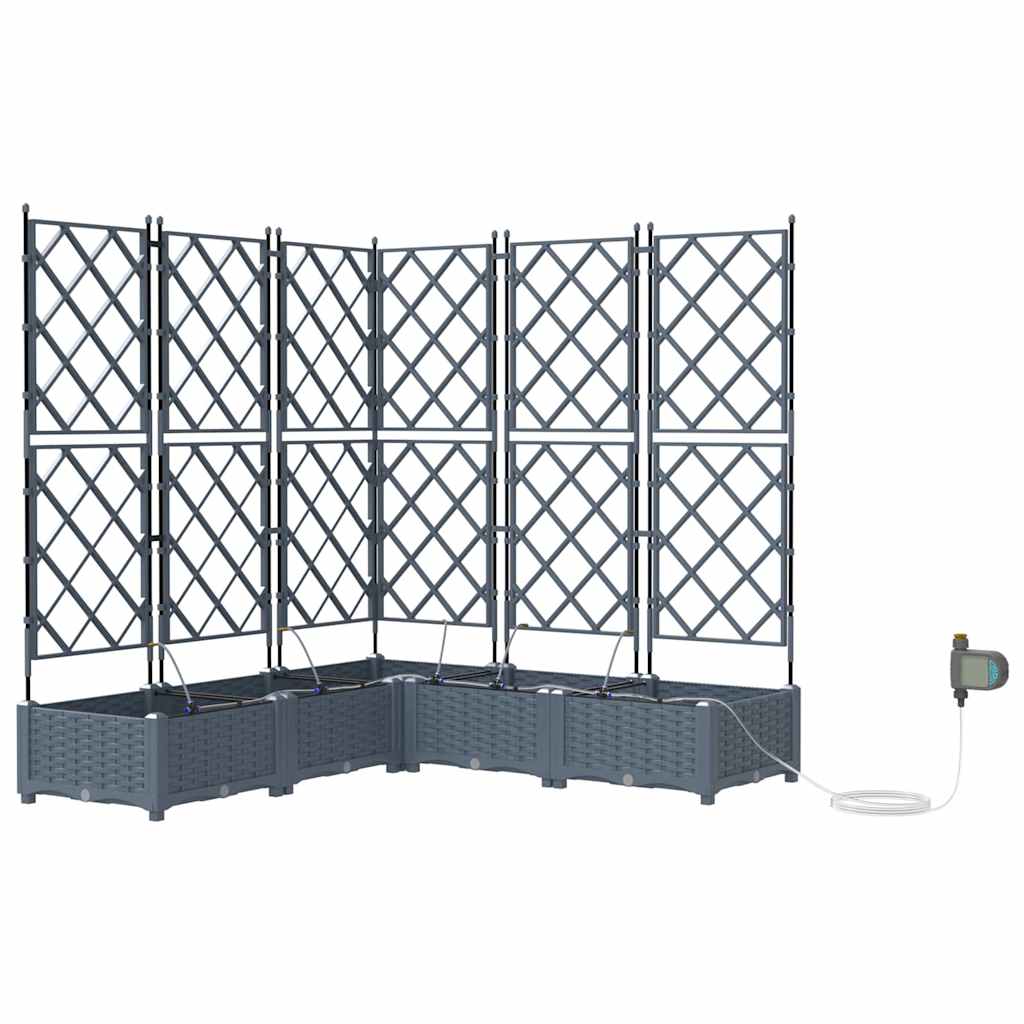 Macetero De Jardín 5 Uds. Gris Claro 120 X 120 X 126 Cm Pp_0