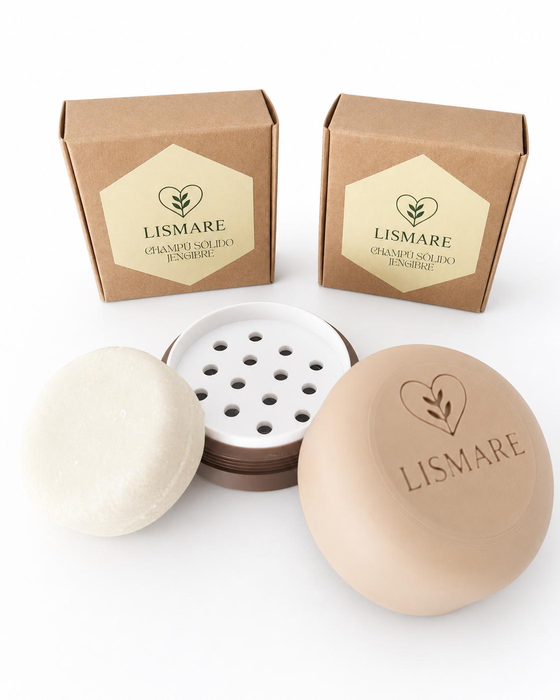 Jabonera drenante de regalo + 2 champú sólidos de jengibre 75 g - Cuero cabelludo seco y débil - Ideal gimnasio._0