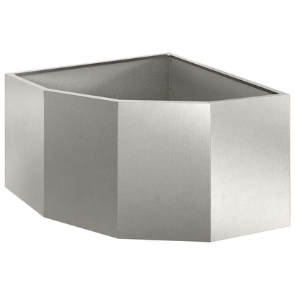 Macetero De Esquina Plateado 60 X 60 X 35 Cm Acero Inoxidable_0
