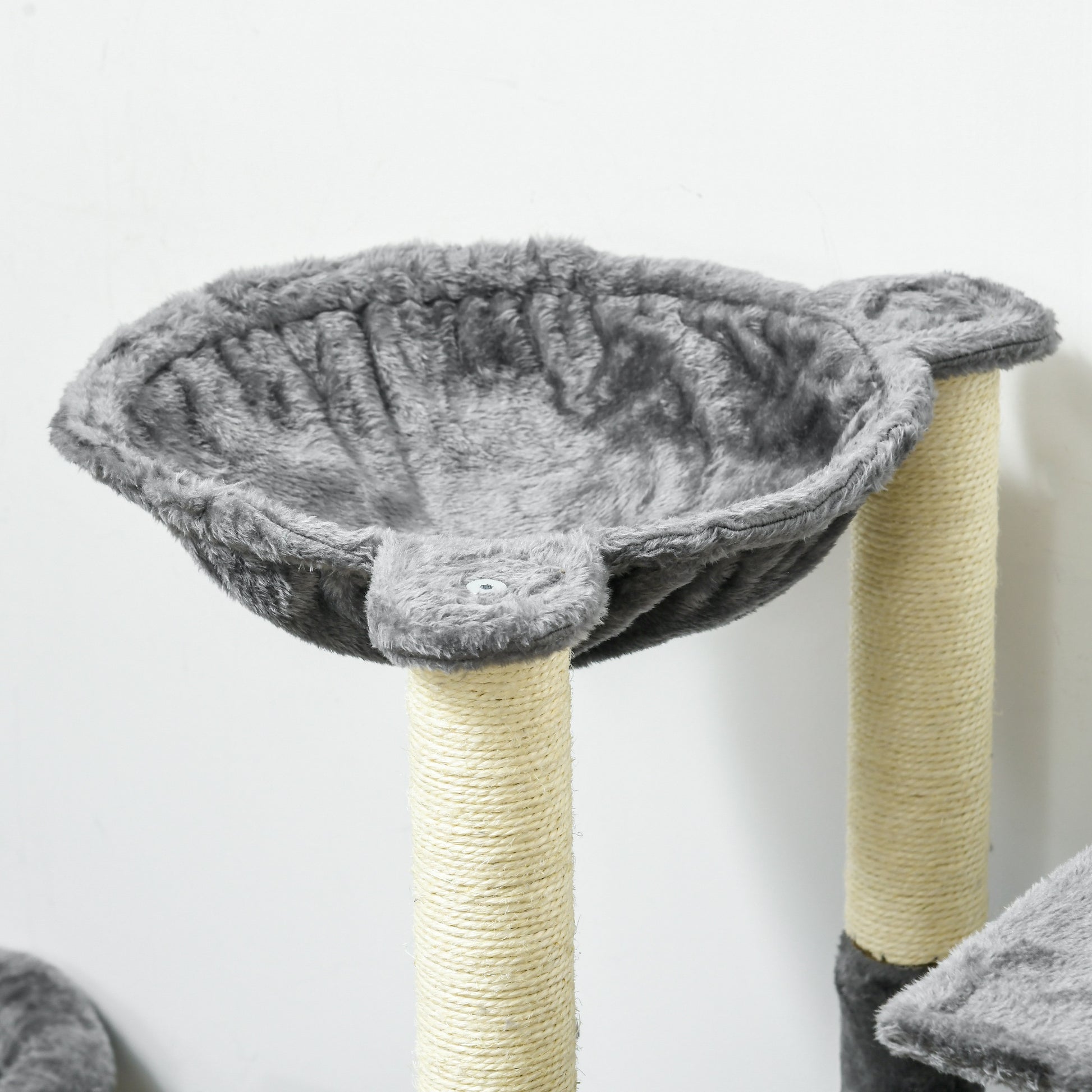 Pawhut Árbol Rascador Para Gatos Grande De 144 Cm Con Postes 49x49x144 Cm Gris_3