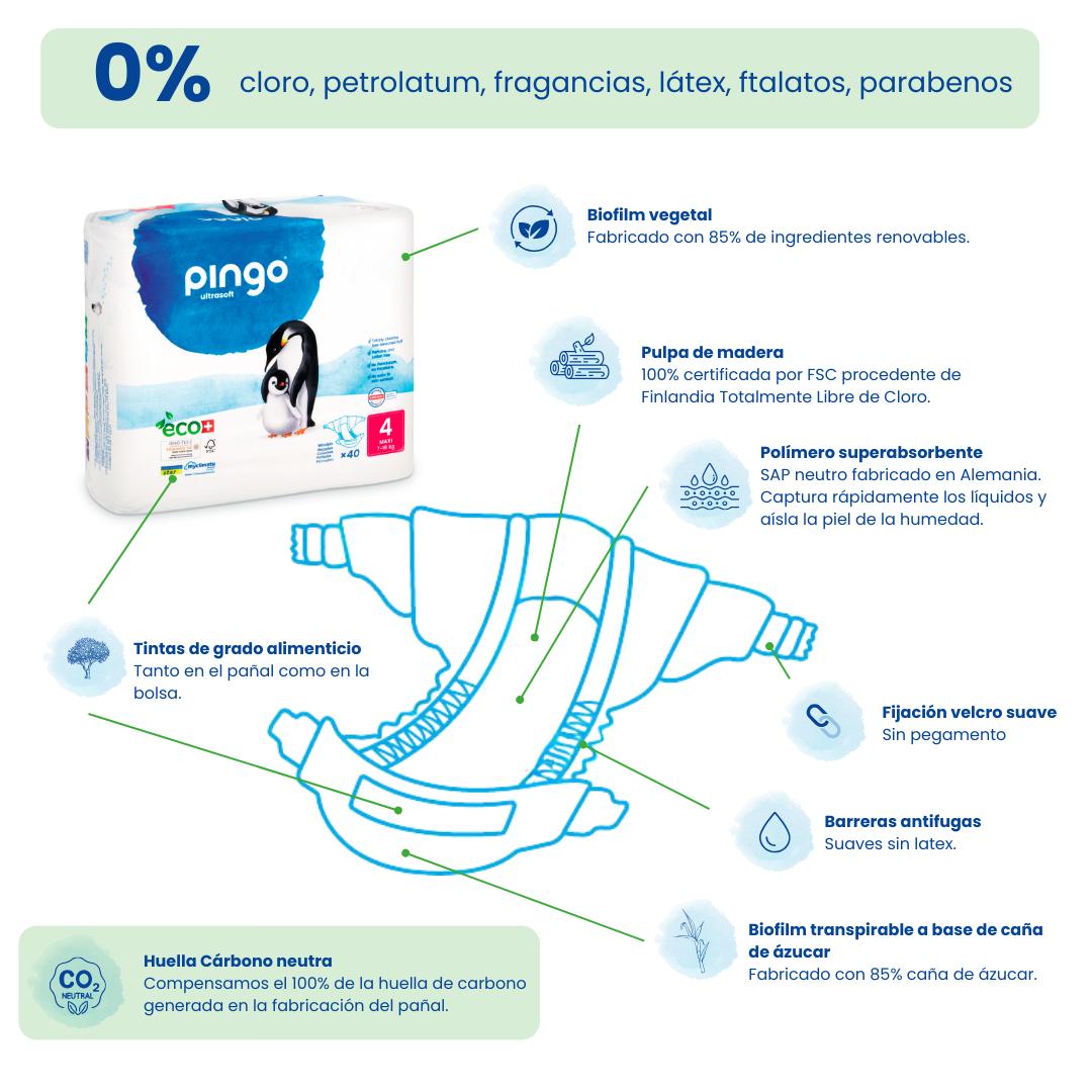 Pañales T4 (8-14kg) Pingo 40 Uds