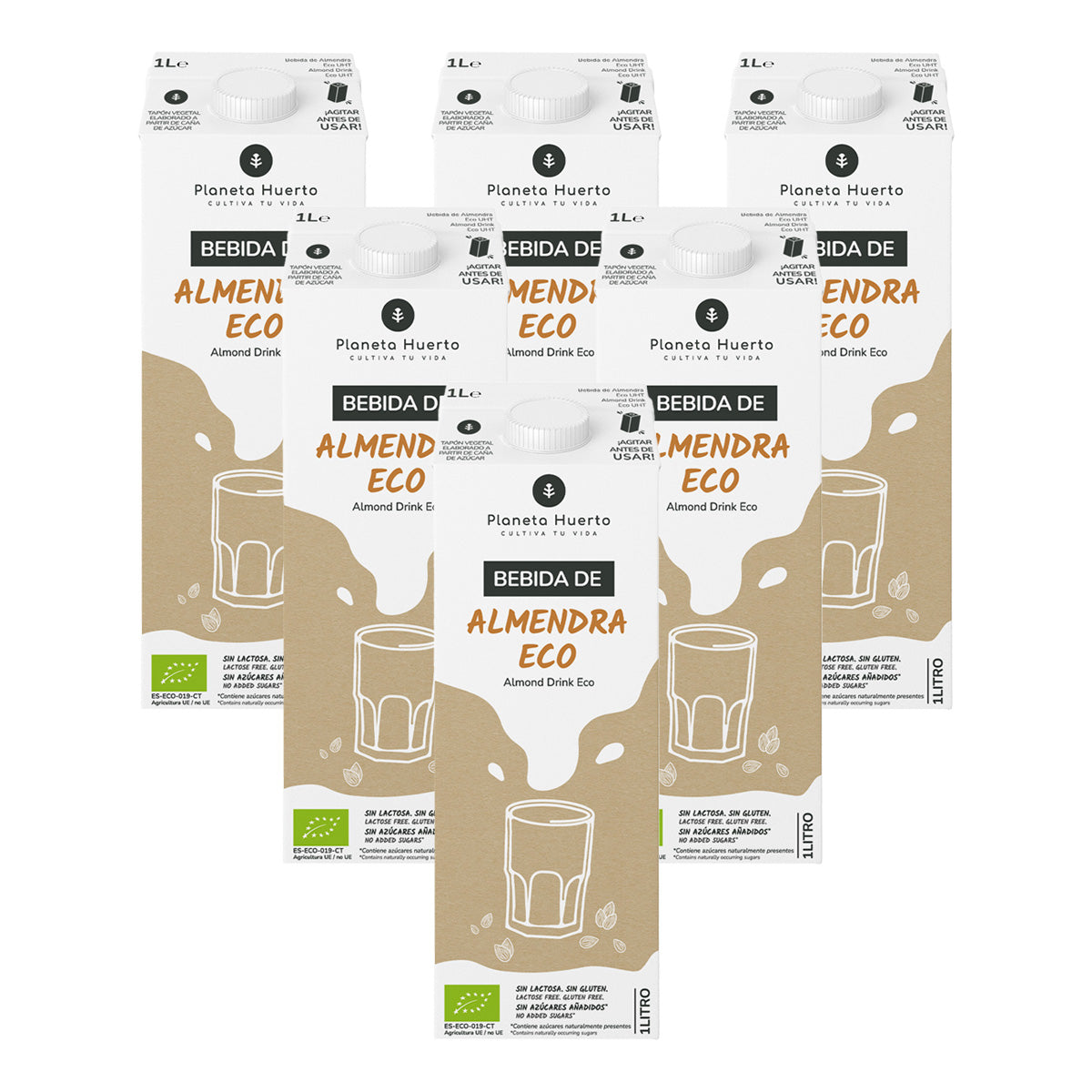 Pack 6x Bebida de Almendra Eco Planeta Huerto 1L