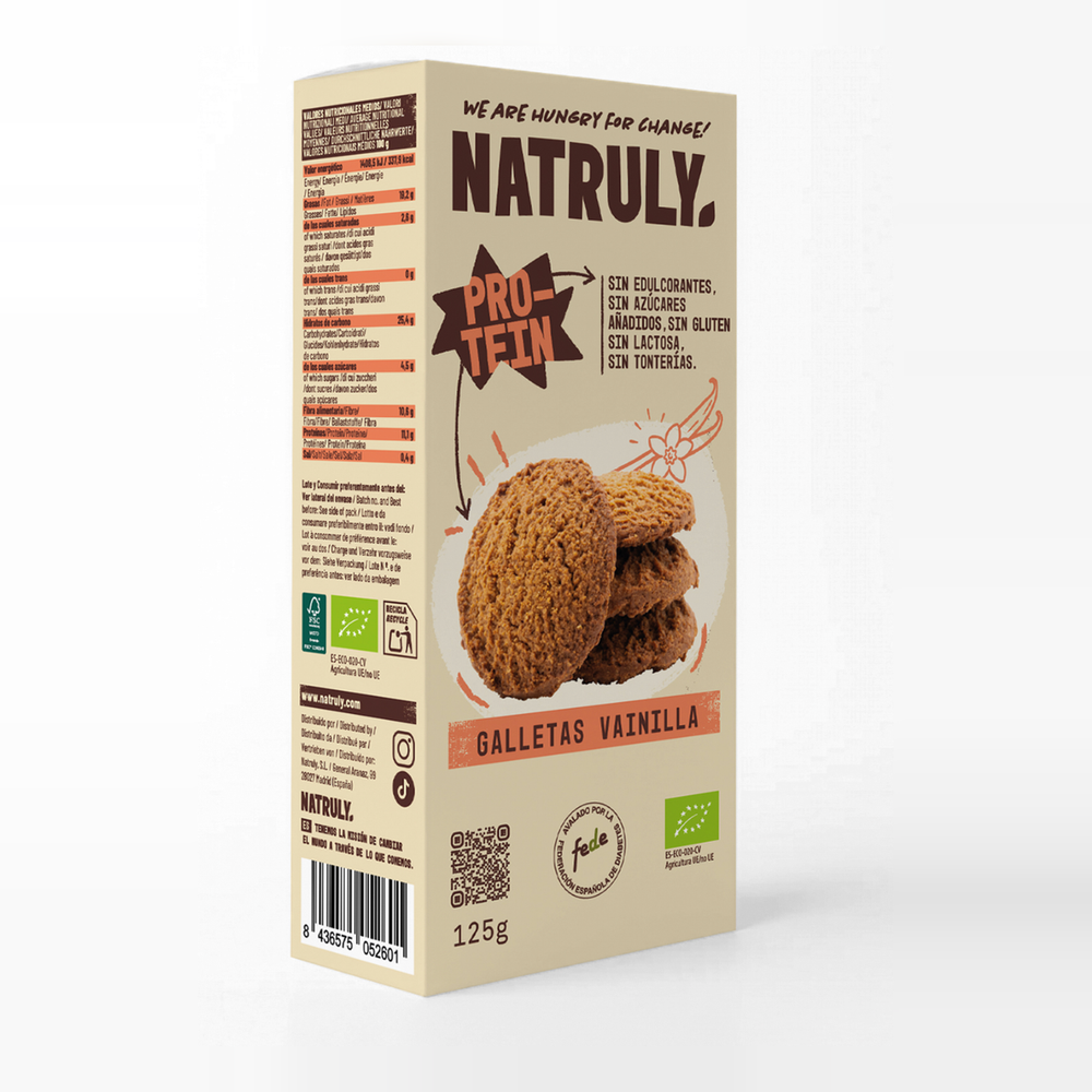 Galletas Proteicas BIO sabor Vainilla Natruly 125 g
