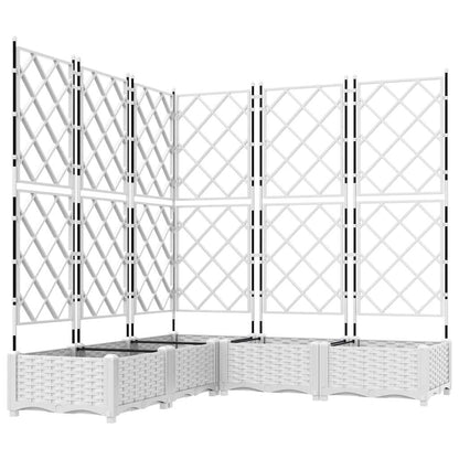 Macetero De Jardín 5 Uds. Blanco 120 X 120 X 125,5 Cm Pp_0