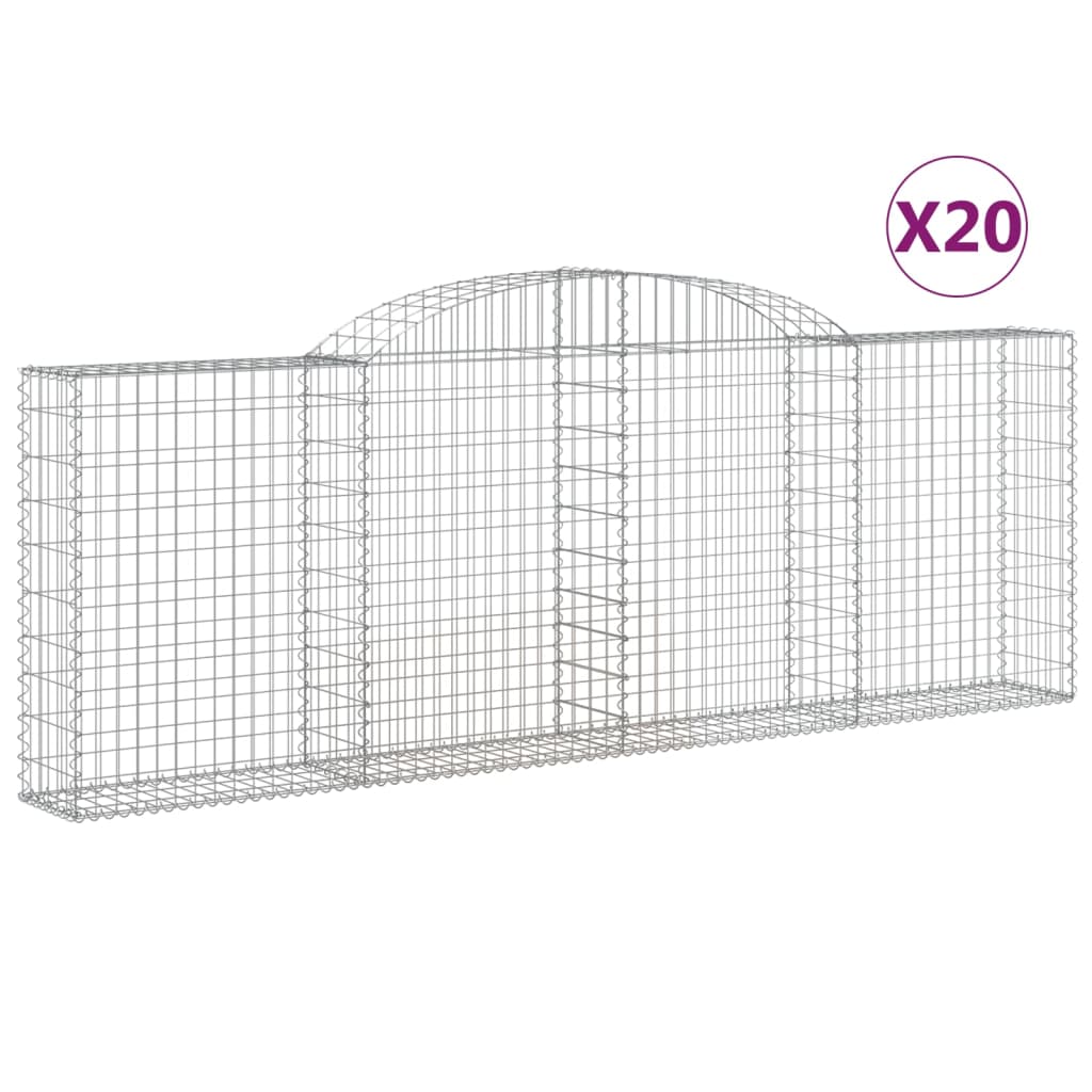 Cestas De Gaviones 20 Uds Forma Arco Hierro 300x30x100/120 Cm_0